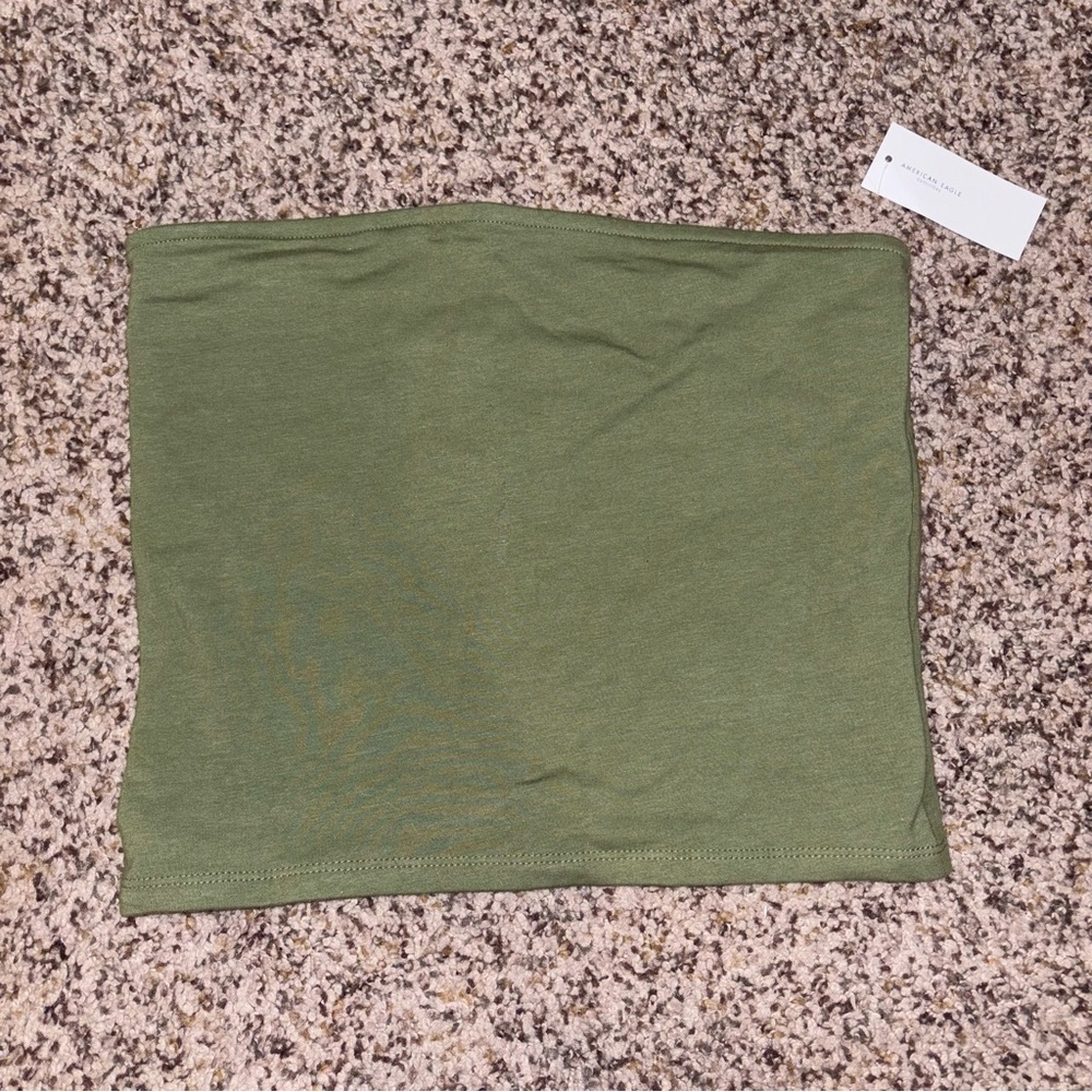 American Eagle Outfitters Olive Green Tube Crop Top